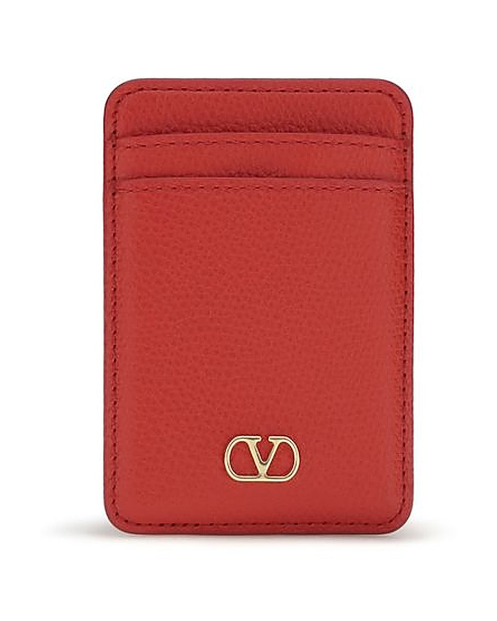 Valentino Garavani Red Calf Leather Bos Taurus Wallet