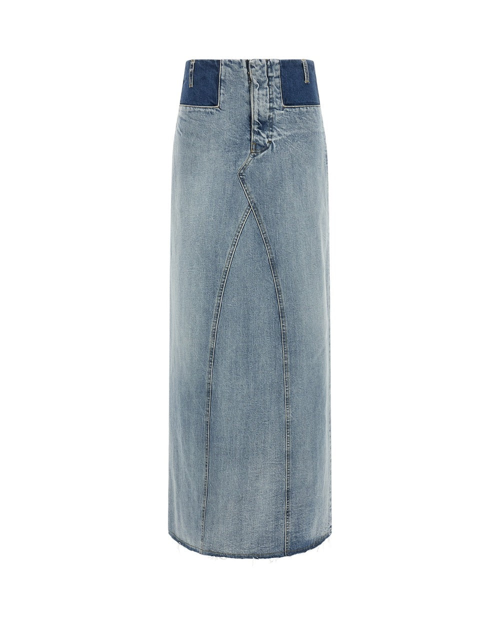 Maison Margiela Blue Cotton Mini Skirt