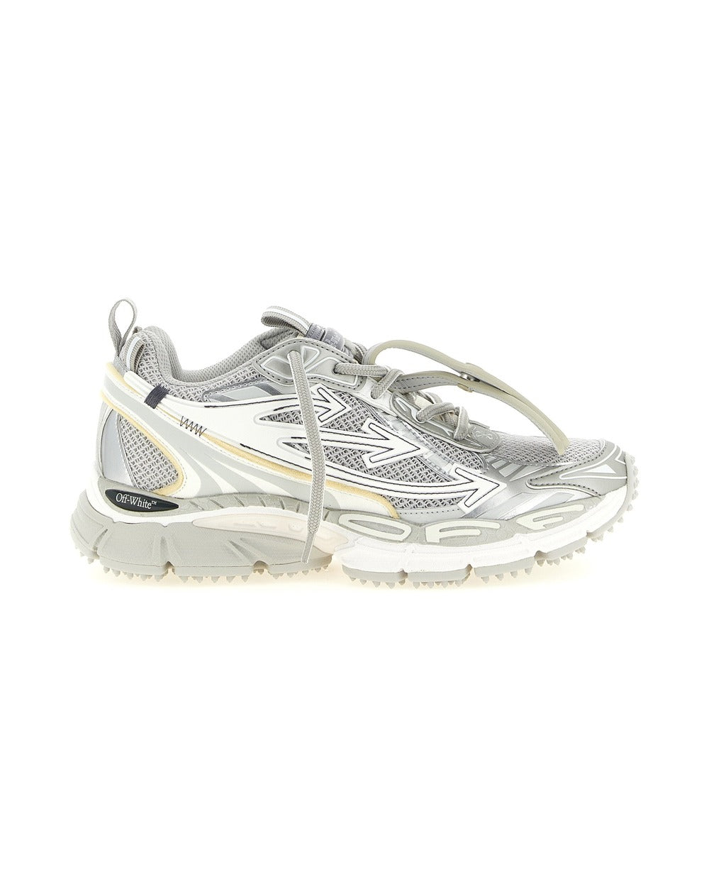 Off-White Gray Polyethylene Athletic Sneakers
