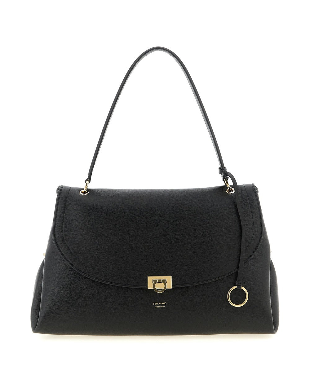 Ferragamo Black Calfskin Shoulder Bag