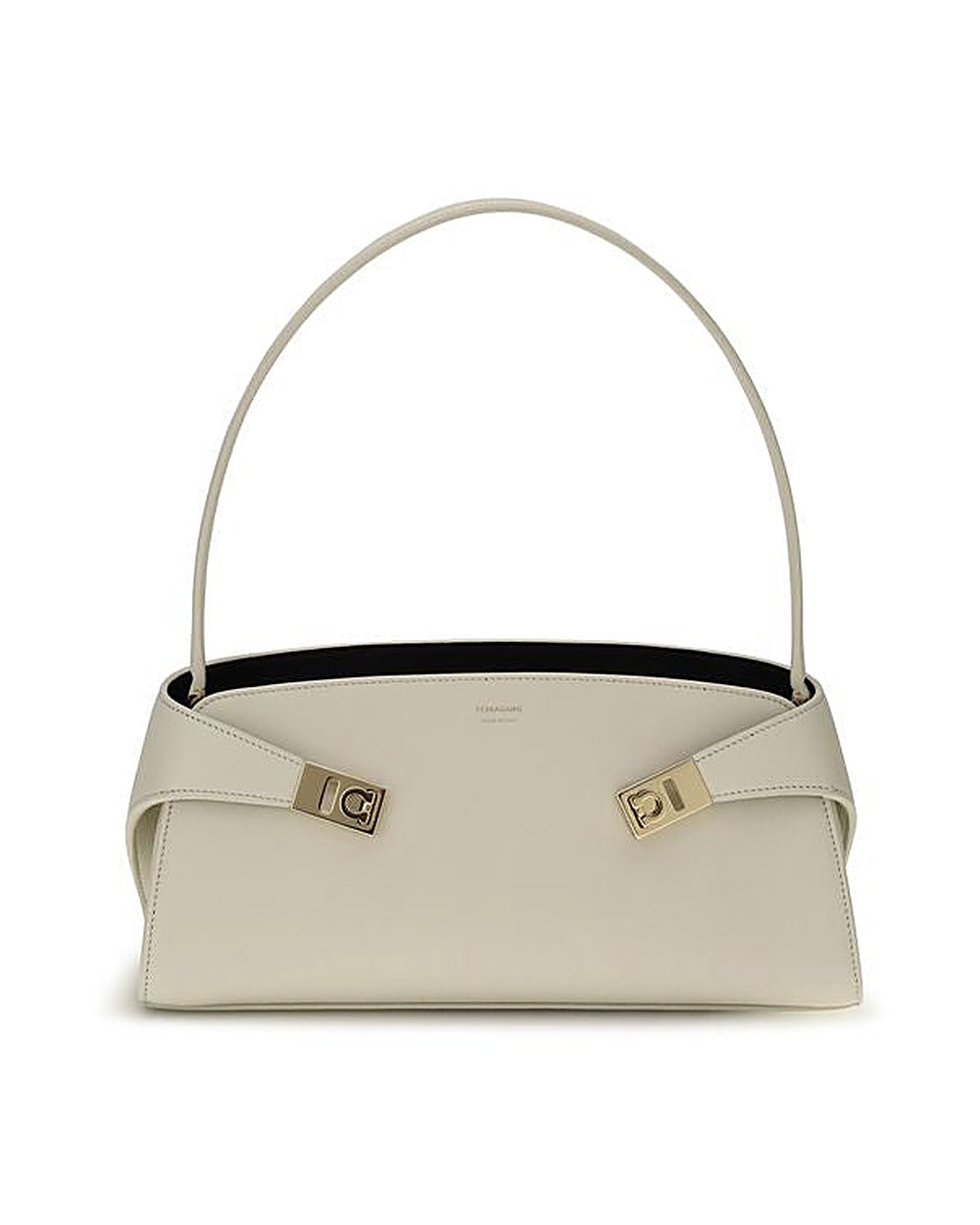 Ferragamo Beige Calf Leather Bos Taurus Shoulder Bag