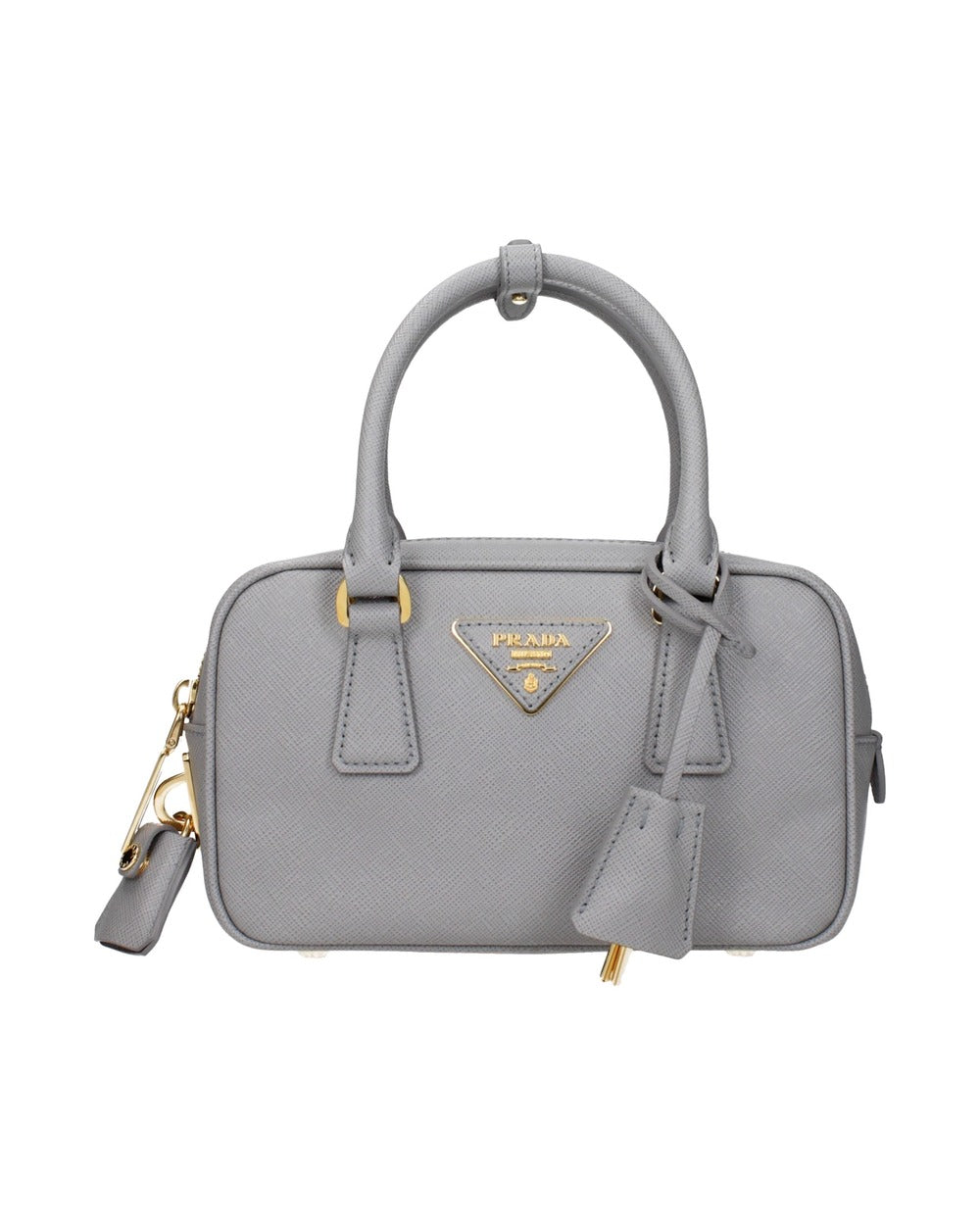 Prada Gray Leather Handbag
