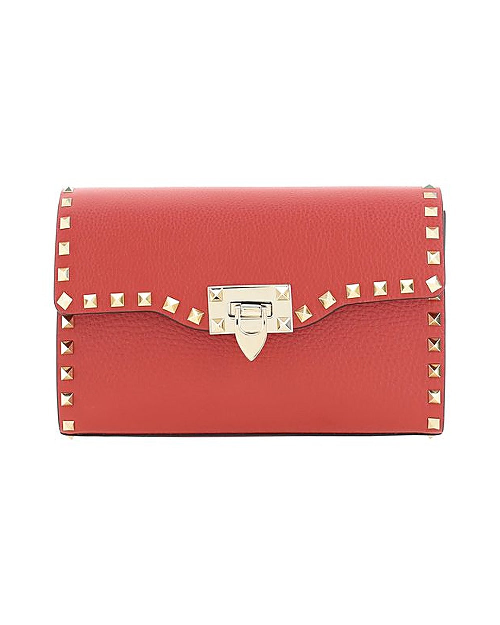 Valentino Garavani Red Calf Leather Bos Taurus Shoulder Bag