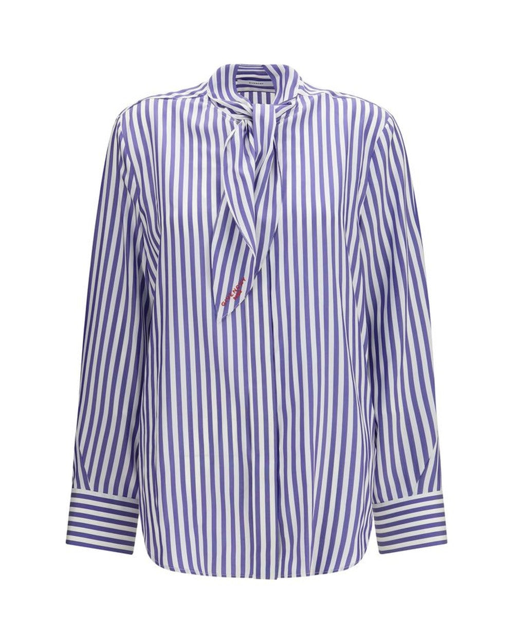 Givenchy Blue Silk Pattern Shirt