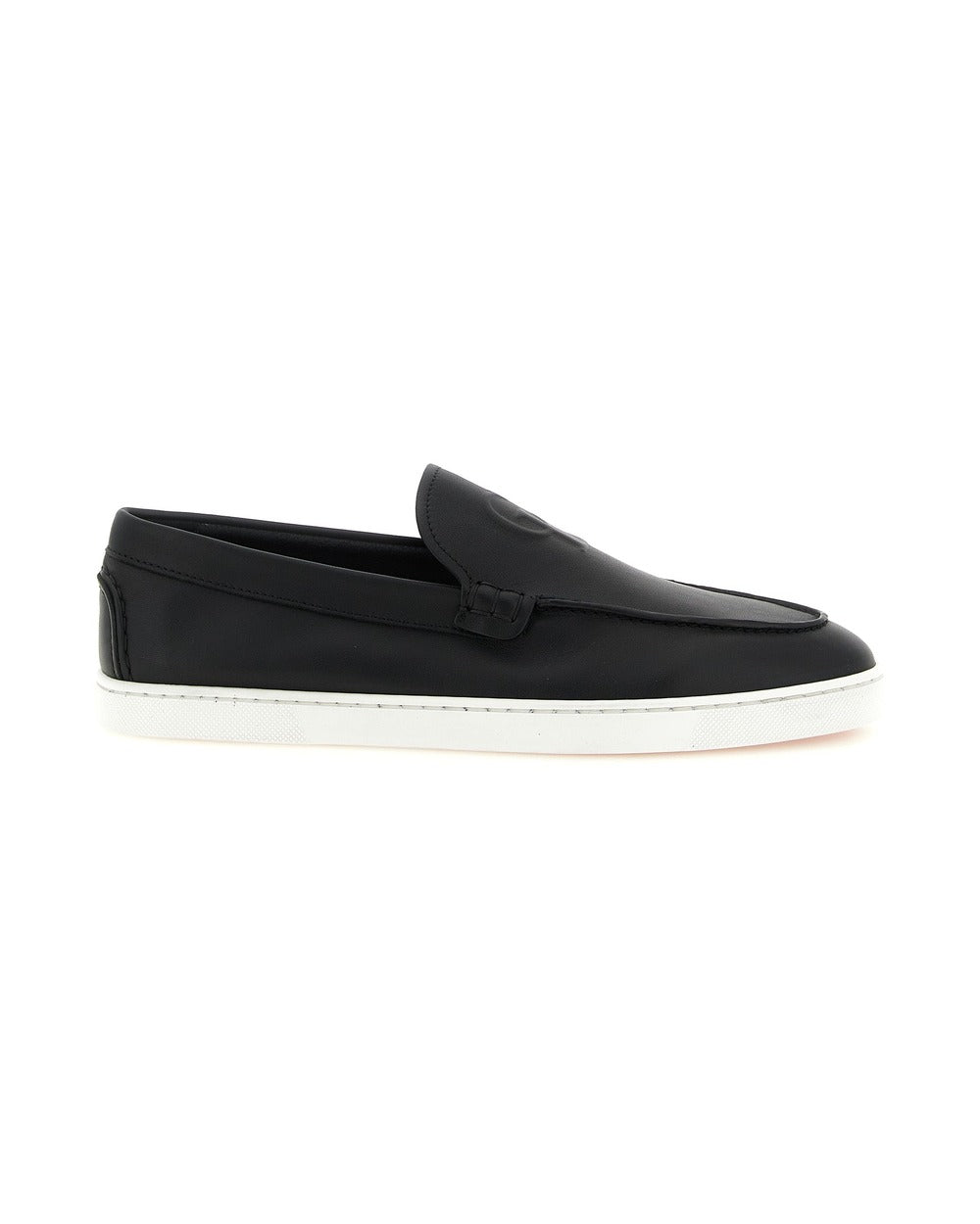 Christian Louboutin Black Calfskin Slip-On Loafers
