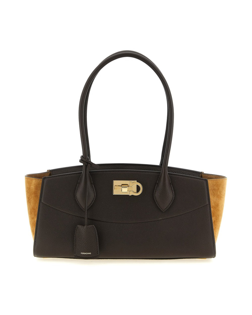 Ferragamo Brown Calfskin Shoulder Bag
