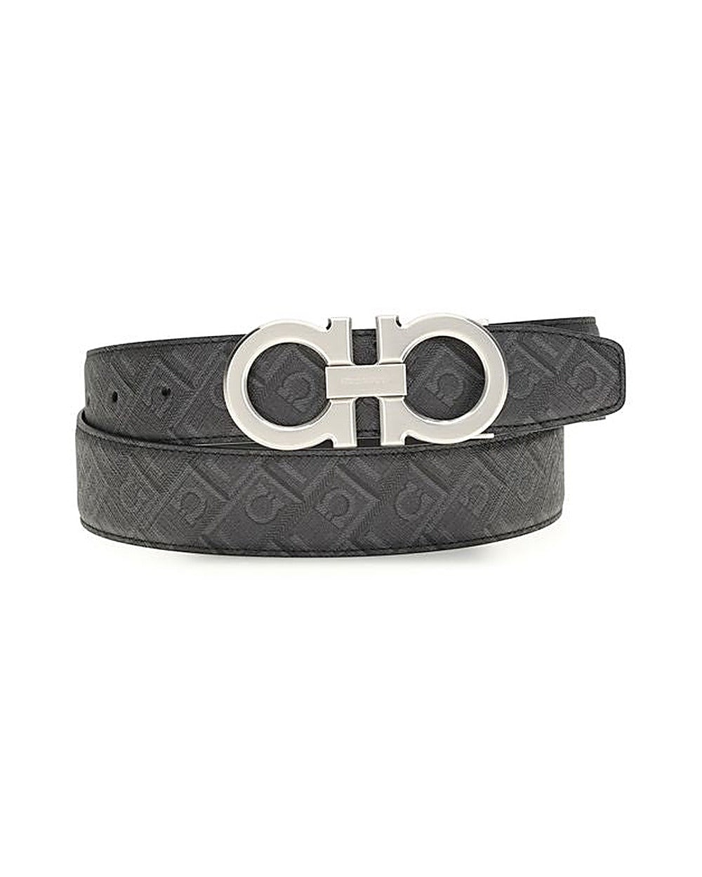 Ferragamo Black Calf Leather Bos Taurus Regular Belt