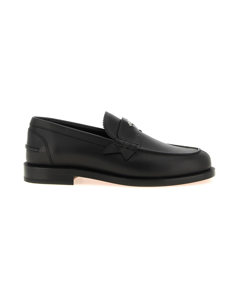 Christian Louboutin Black Calfskin Slip-On Loafers