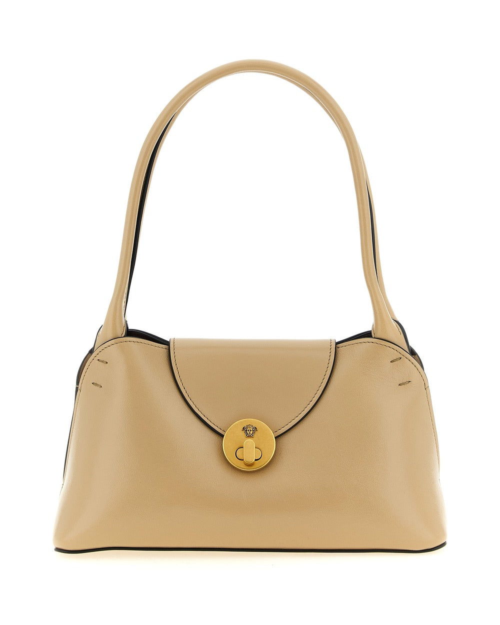 Versace Beige Calfskin Shoulder Bag