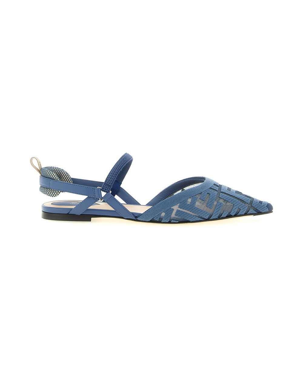 Fendi Blue Polyamide Flat Sandals