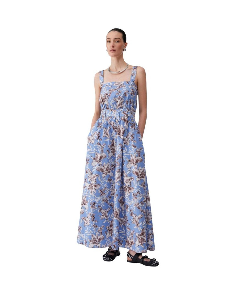 Liu Jo Blue Cotton Long Dress