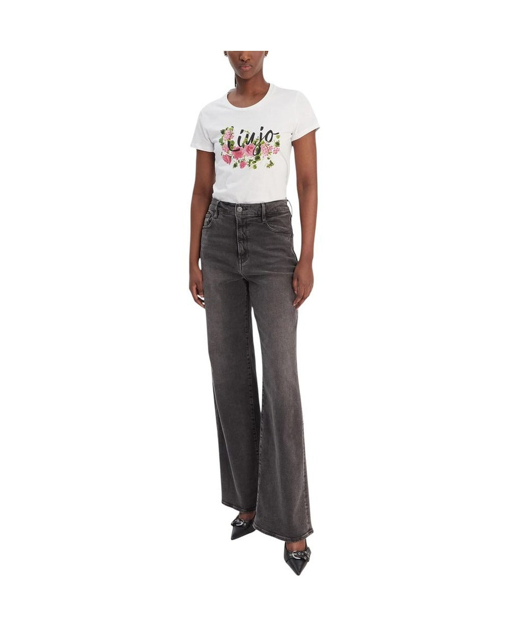 Liu Jo Cream Cotton T-Shirt