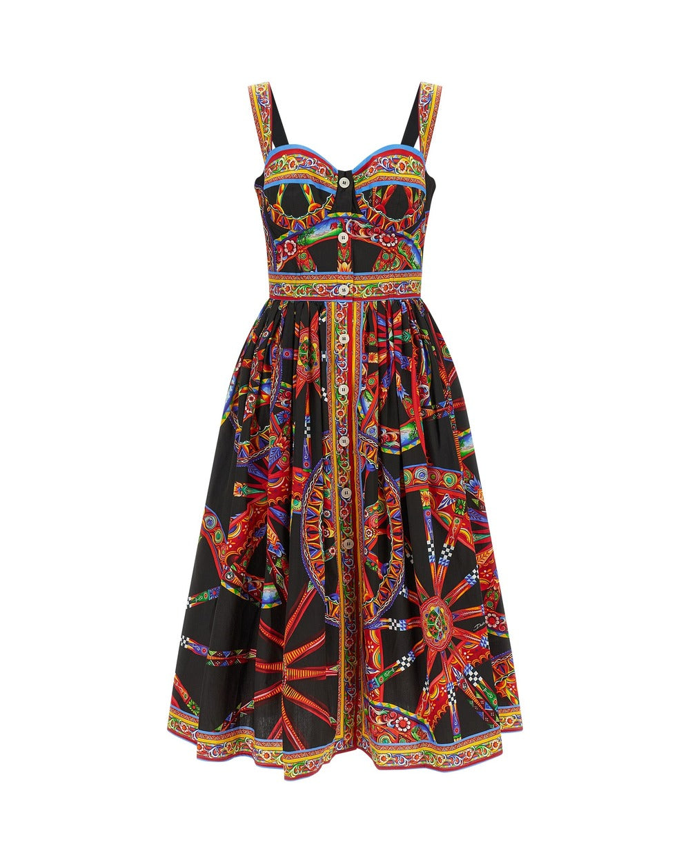 Dolce & Gabbana Multicolor Cotton Midi Dress