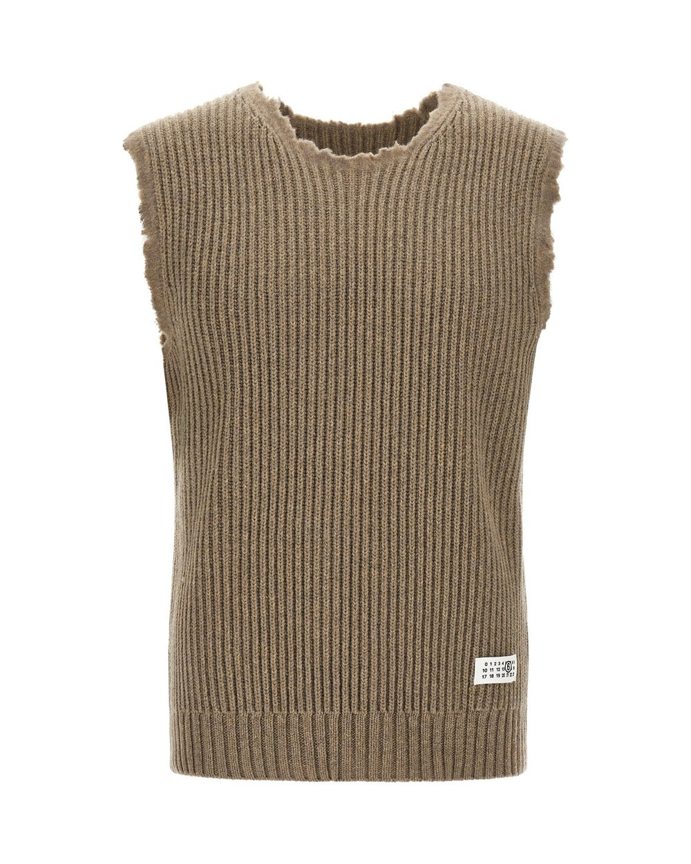 MM6 Maison Margiela Beige Wool Sleeveles Sweater
