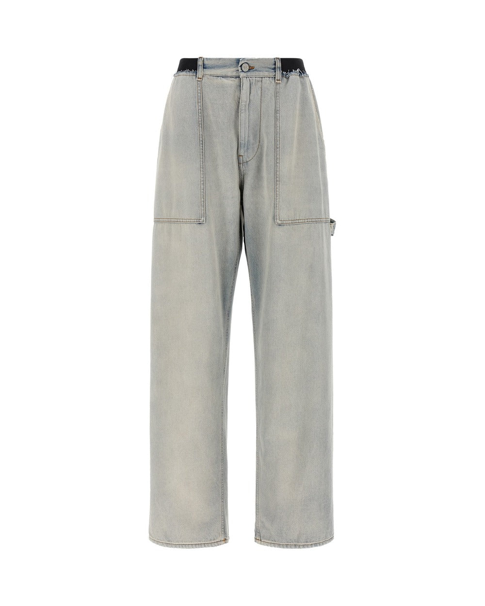MM6 Maison Margiela Blue Cotton Relaxed Fit Jeans