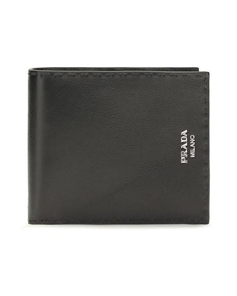 Prada Black Calf Leather Bos Taurus Wallet