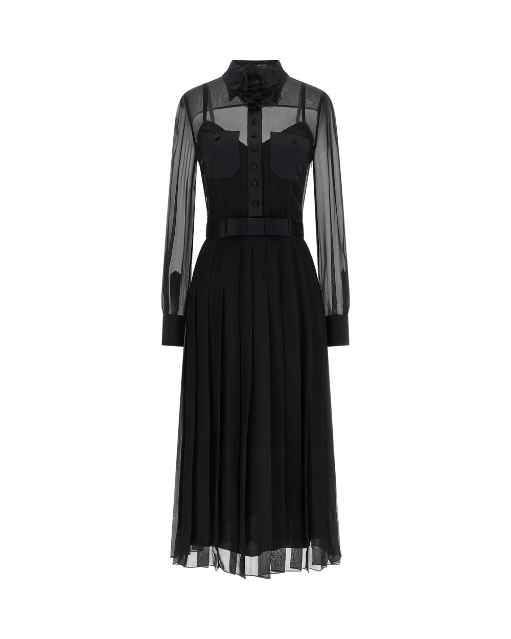 Dolce & Gabbana Black Silk Midi Dress