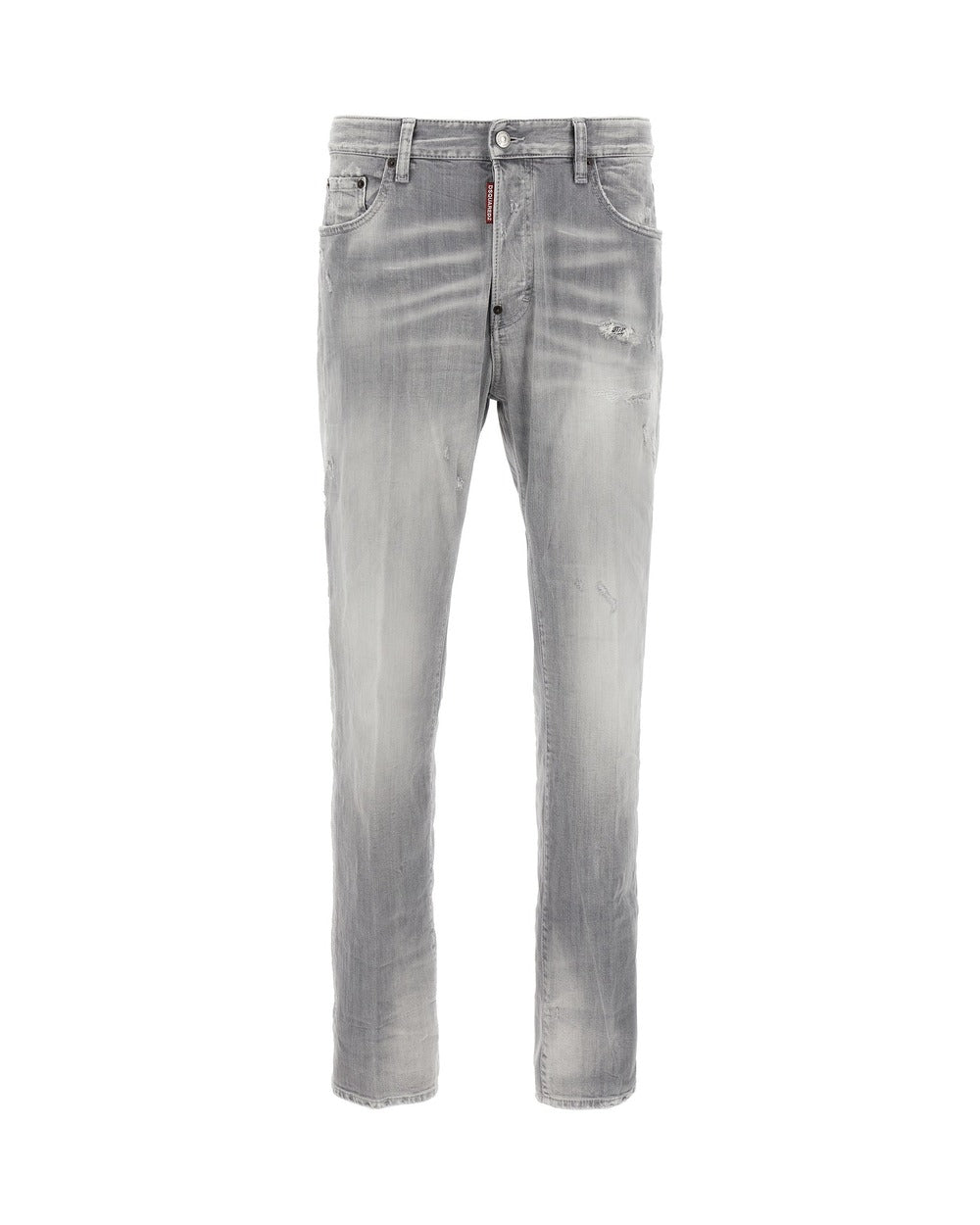 Dsquared² Gray Cotton Straight-Leg Jeans