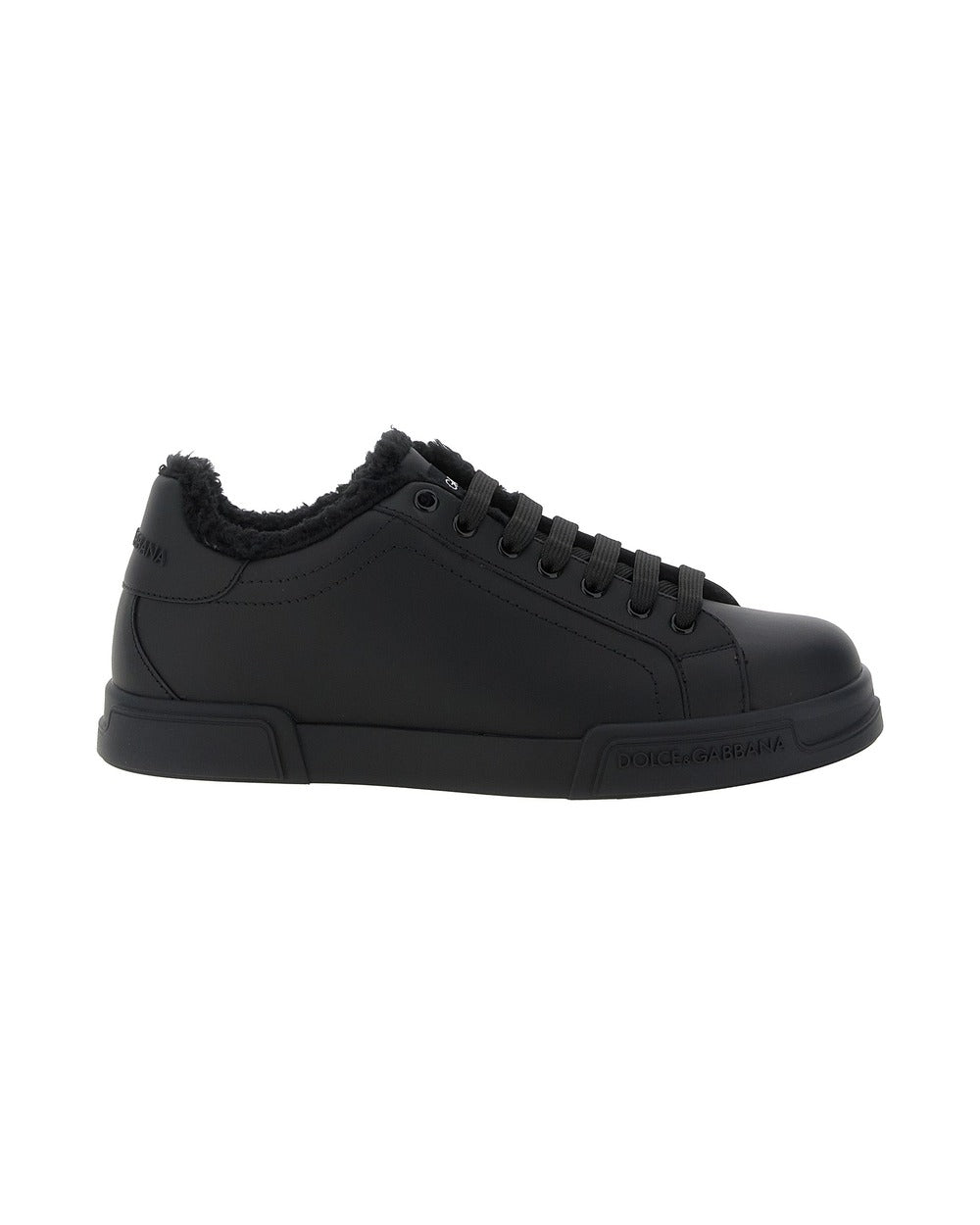 Dolce & Gabbana Black Calfskin Low Top Sneakers