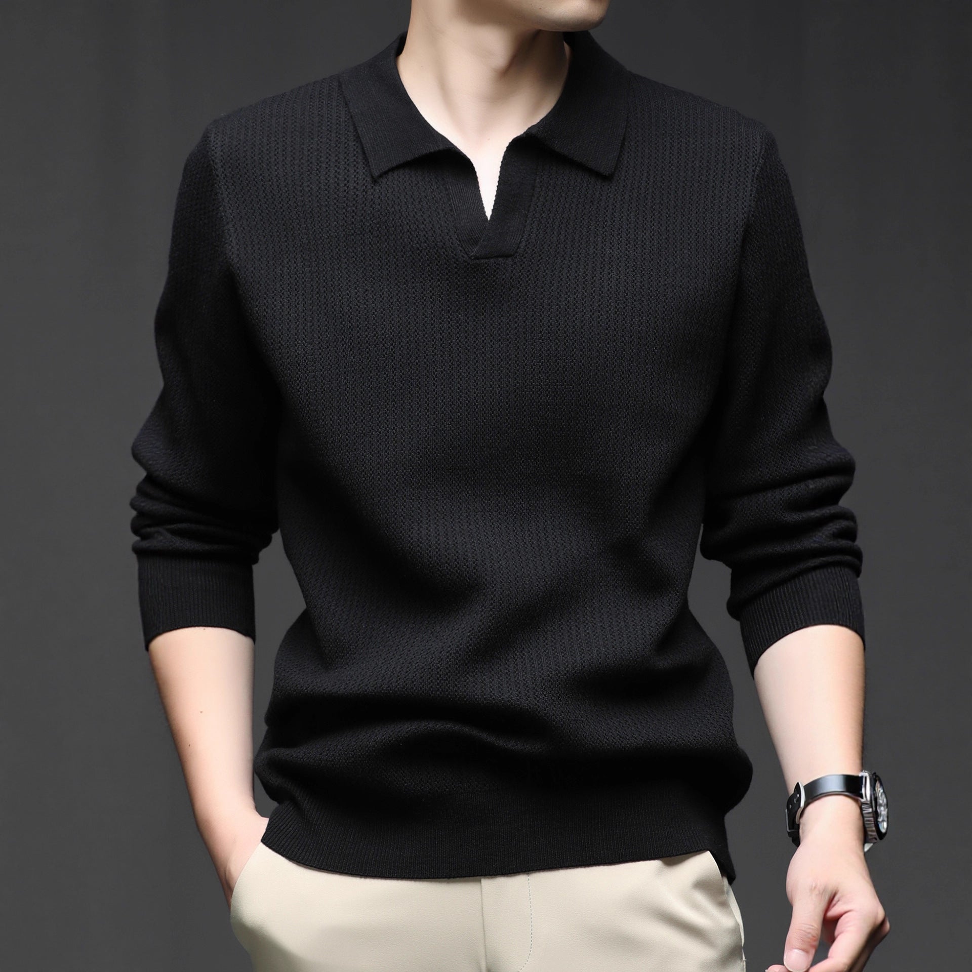 Men's Autumn Simple Casual All-match Loose Inner Wear Bottoming Shirt Sweater Signvm Project