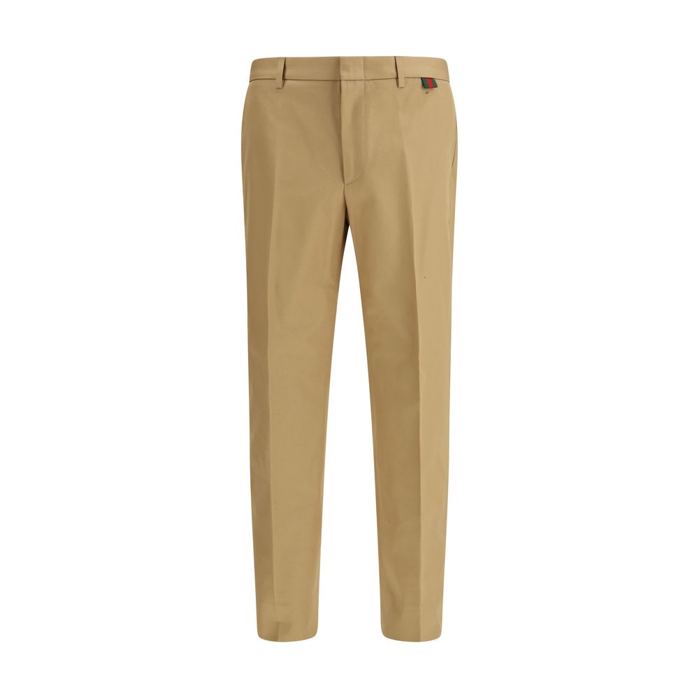 Gucci Beige Cotton Pleated Trousers