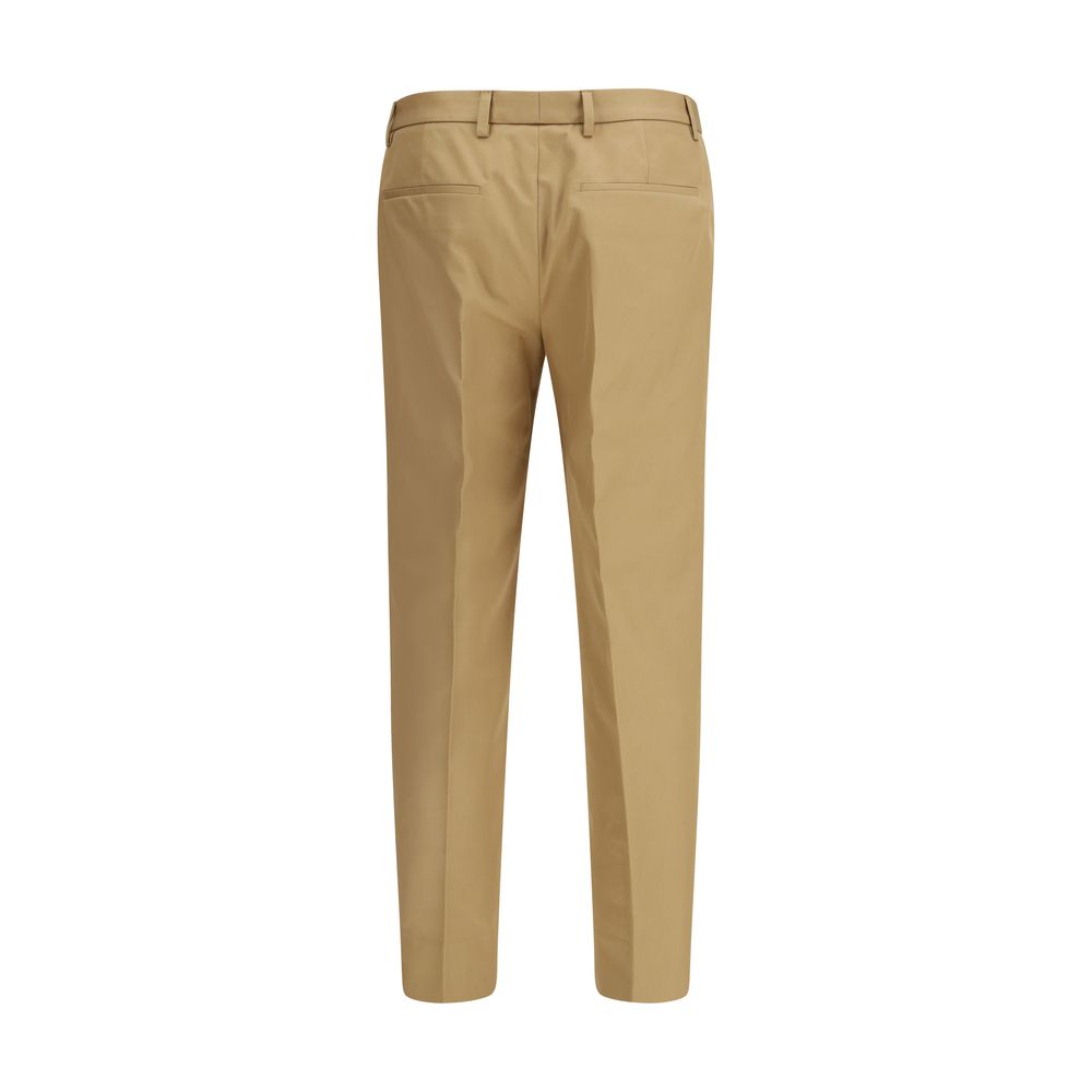 Gucci Beige Cotton Pleated Trousers