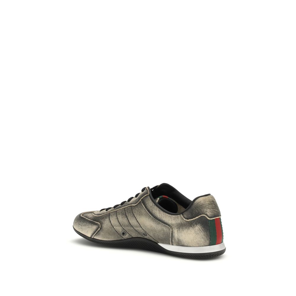 Gucci Black Leather Low-Top Sneakers