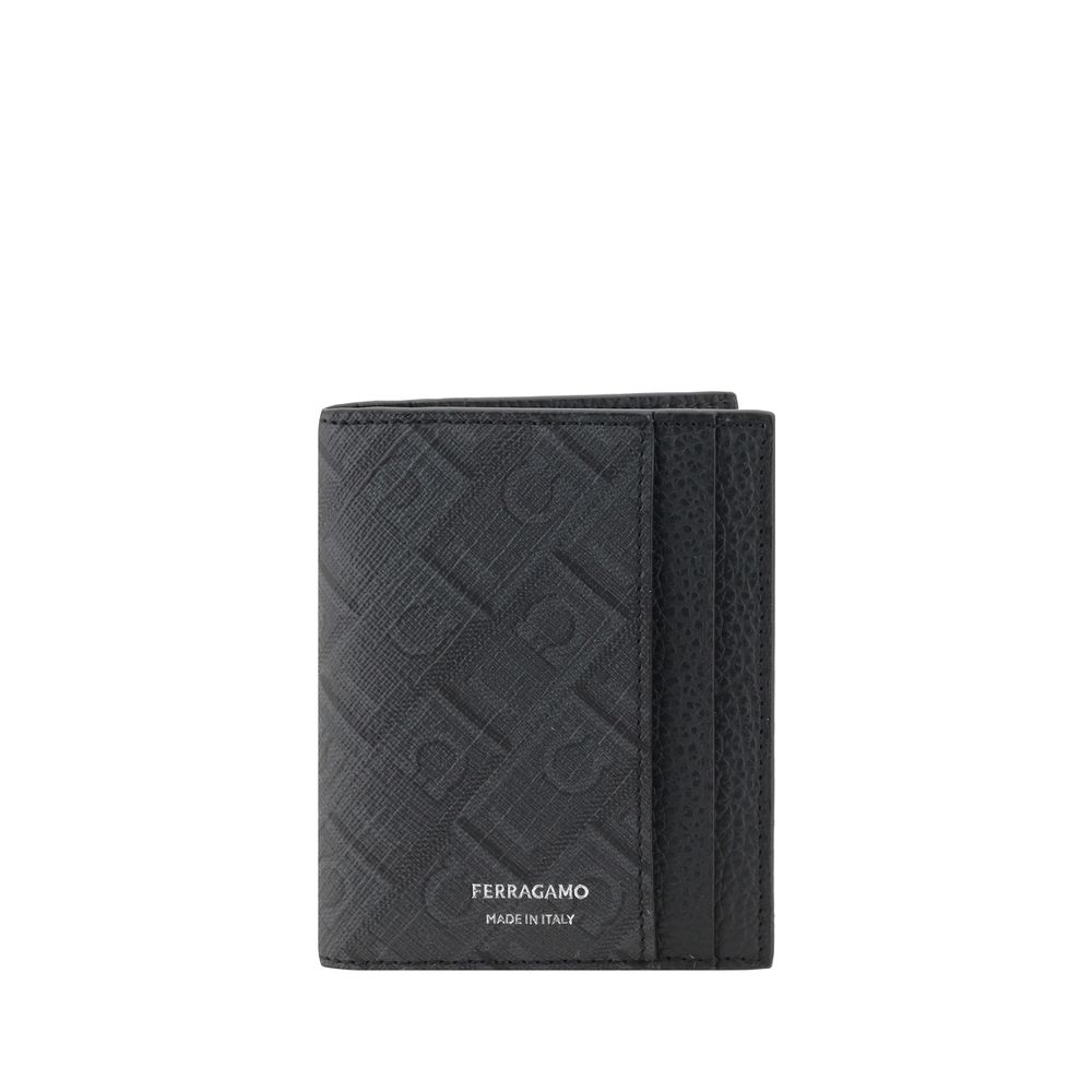 Ferragamo Black Calf Leather Wallet