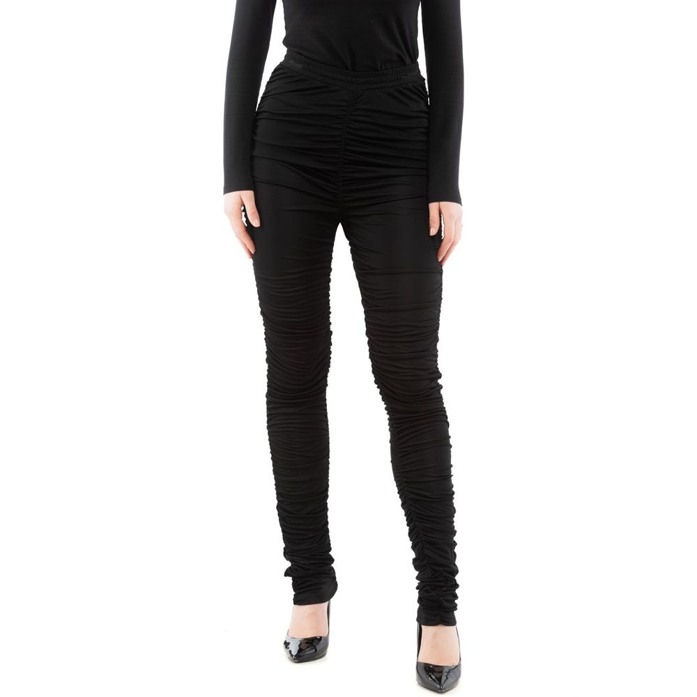 Moschino Black Viscose Casual Trousers
