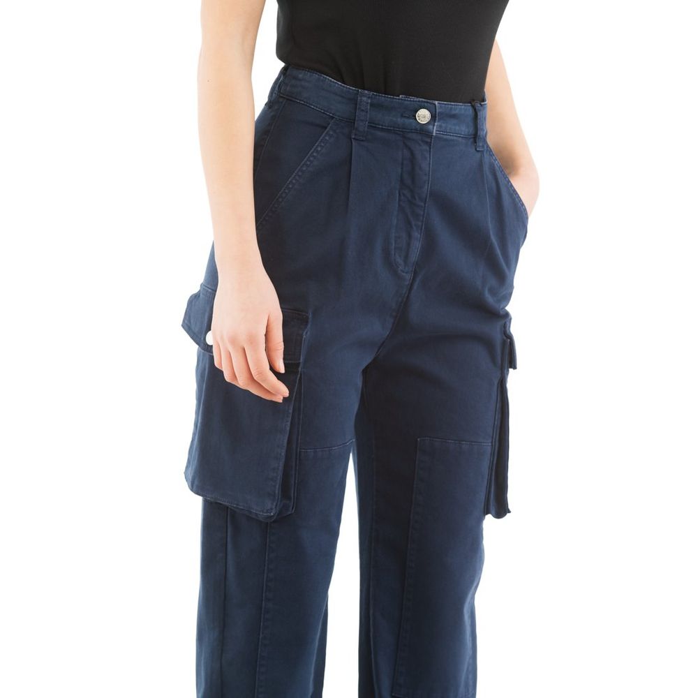 Moschino Blue Cotton Cargo Trousers