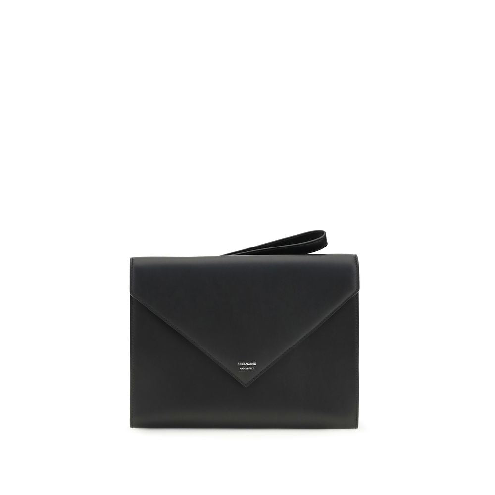 Ferragamo Black Calf Leather Wallet