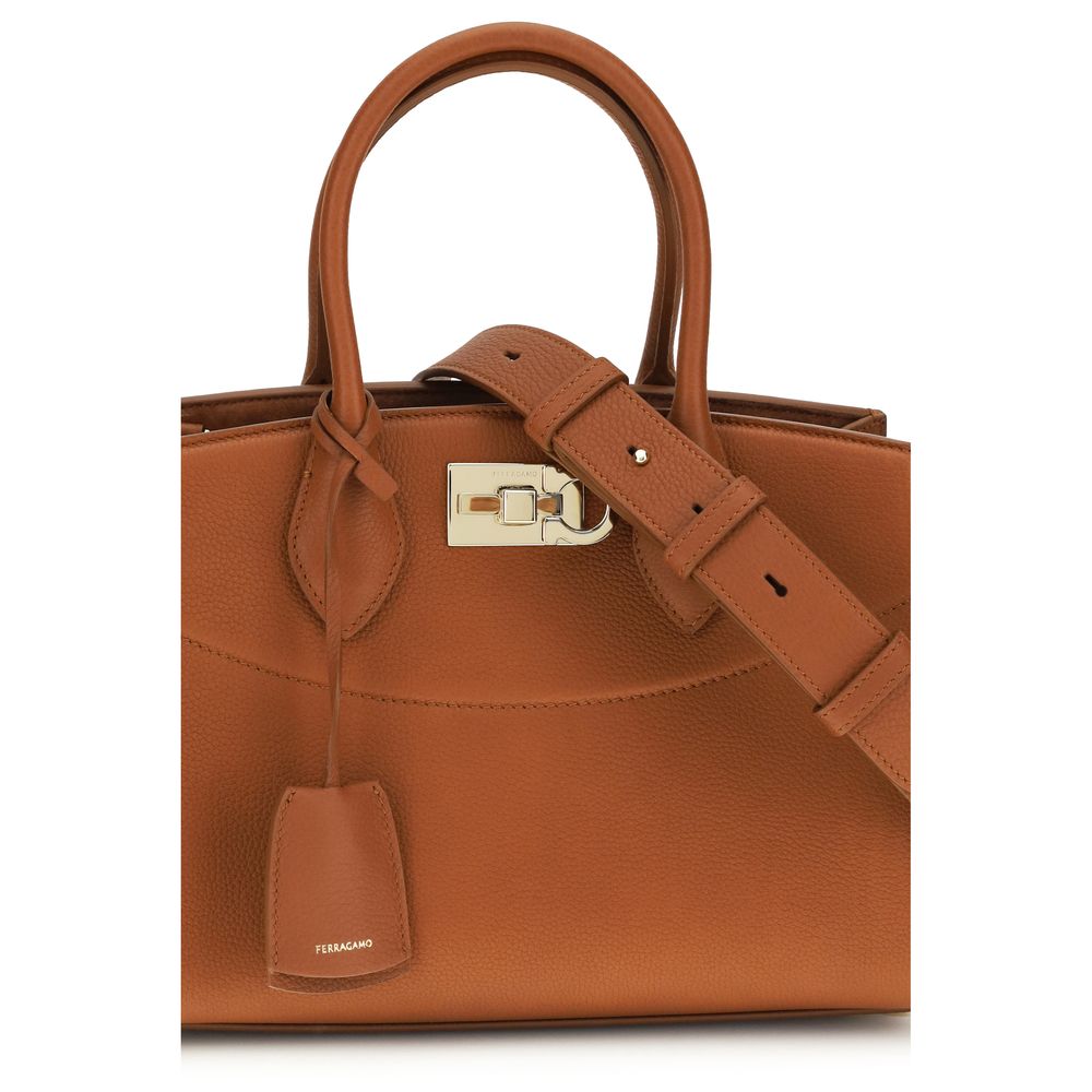 Ferragamo Brown Calf Leather Handbag