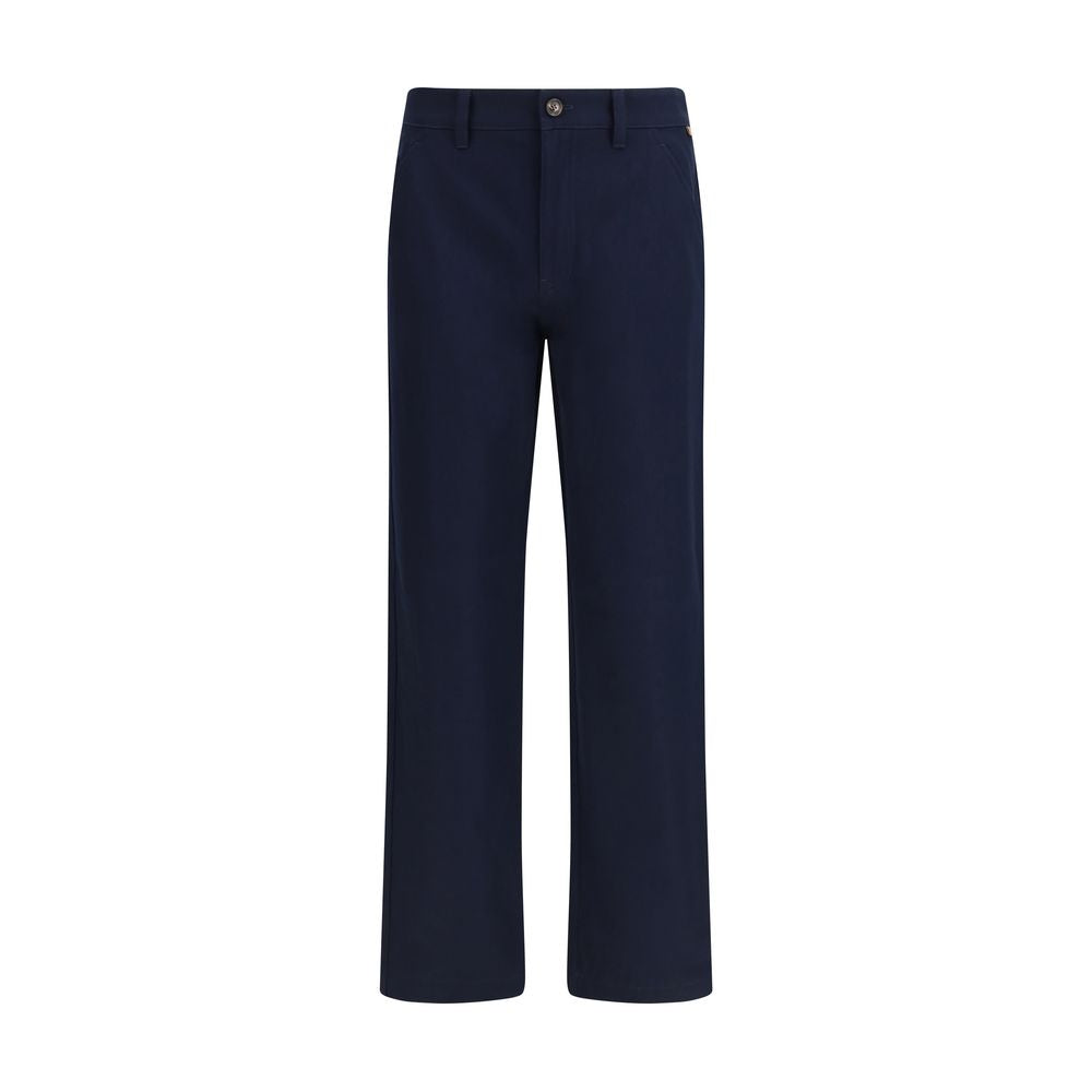Burberry Blue Cotton Chino Trousers