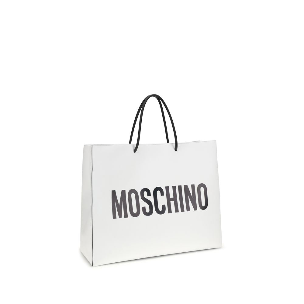 Moschino White Calf Leather Shoulder Bag