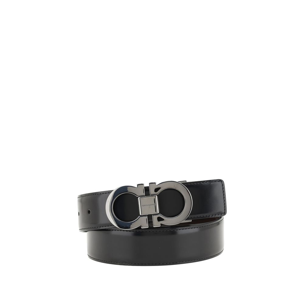 Ferragamo Black Calf Leather Belt