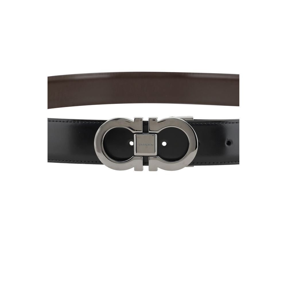 Ferragamo Black Calf Leather Belt