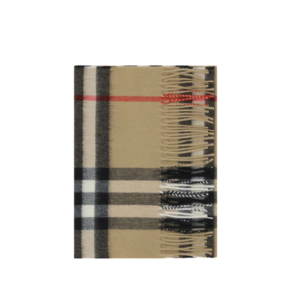 Burberry Brown Cashmere Check Scarf