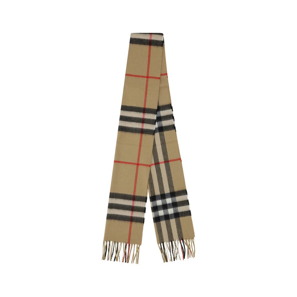 Burberry Brown Cashmere Check Scarf