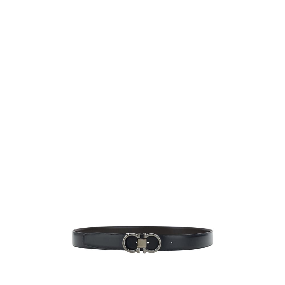 Ferragamo Black Calf Leather Regular Belt