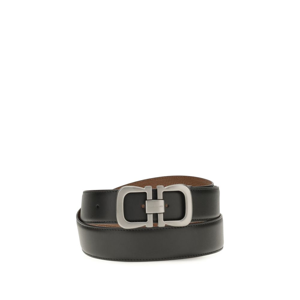 Ferragamo Black Calf Leather Regular Belt
