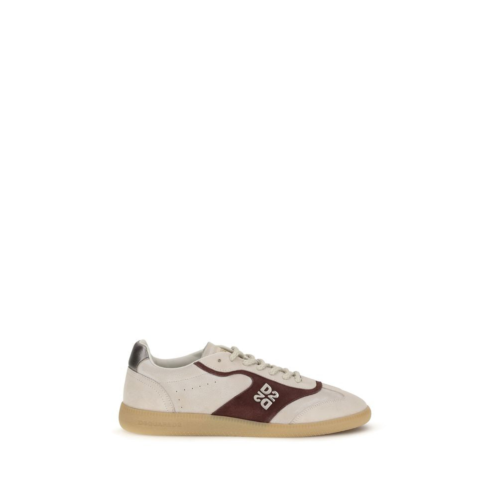 Dsquared2 Beige Calf Leather Low Top Sneakers