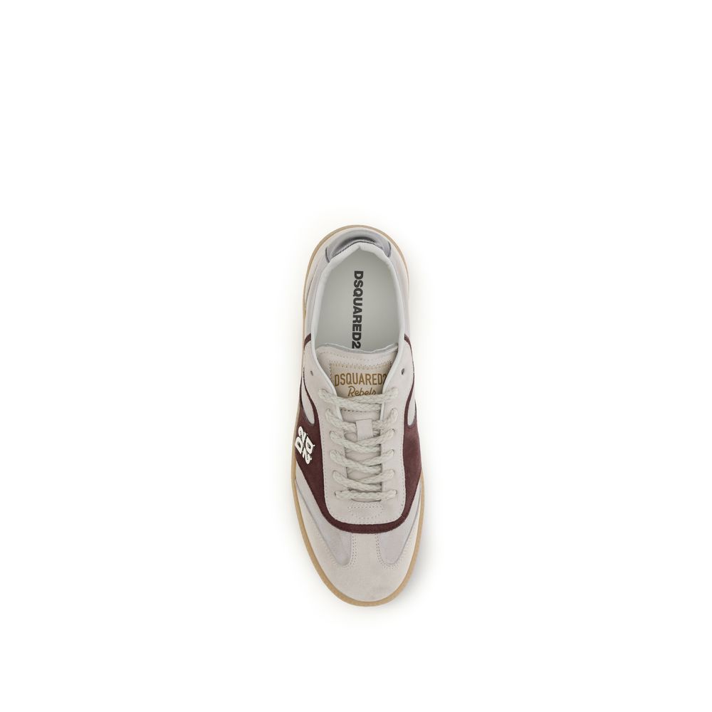 Dsquared2 Beige Calf Leather Low Top Sneakers