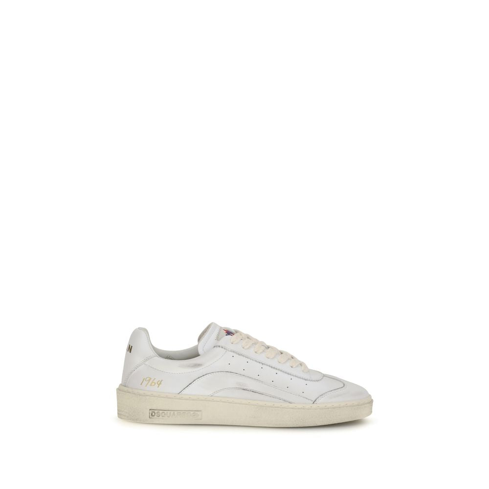 Dsquared2 White Calf Leather Low Top Sneakers