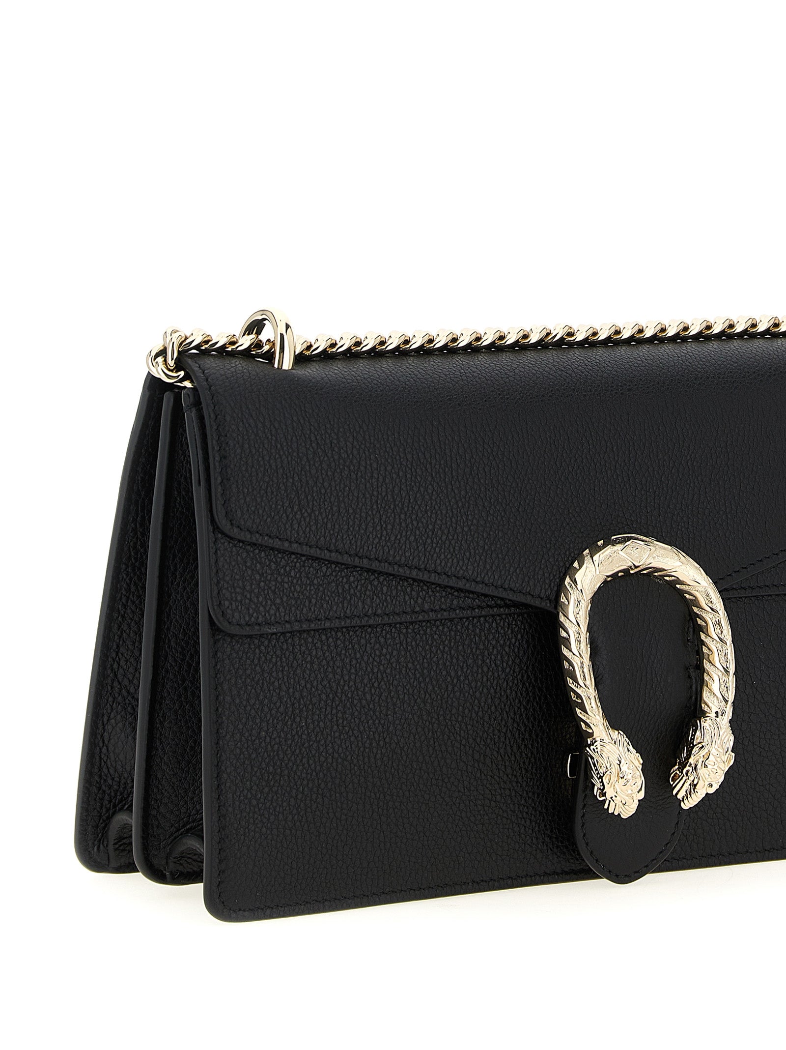 Gucci Black Hammered Calfskin Dionysus Shoulder Bag