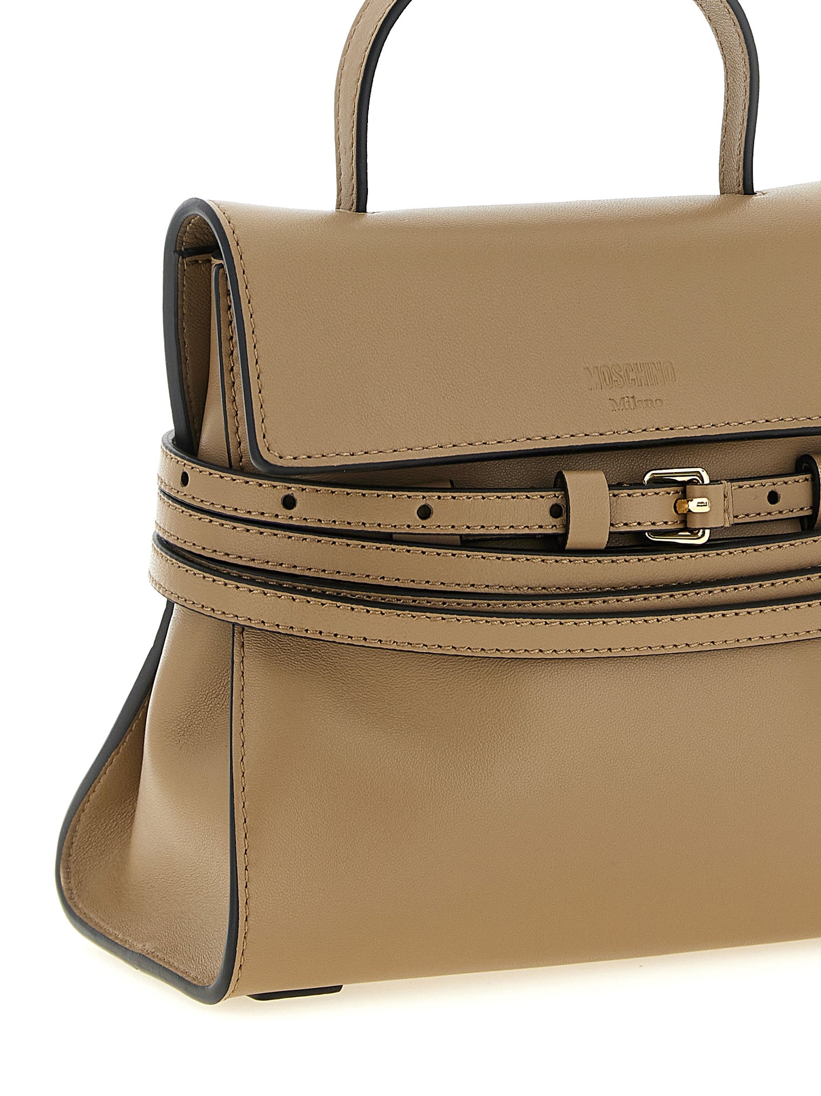 Moschino Beige Napa Leather / Calf Handbag