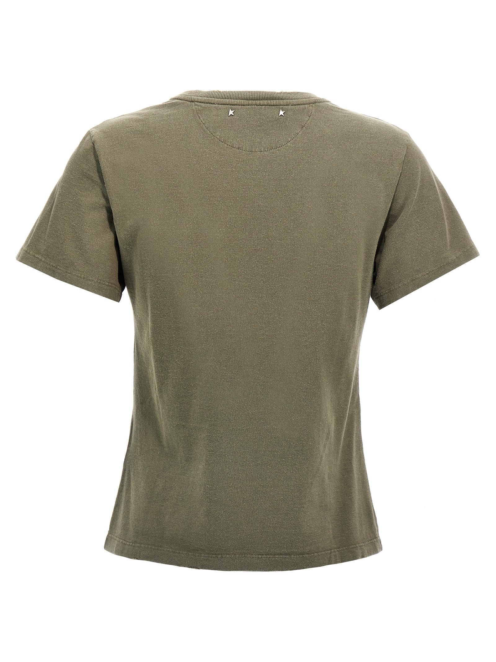 Golden Goose Green Bicolor Cotton T-Shirt
