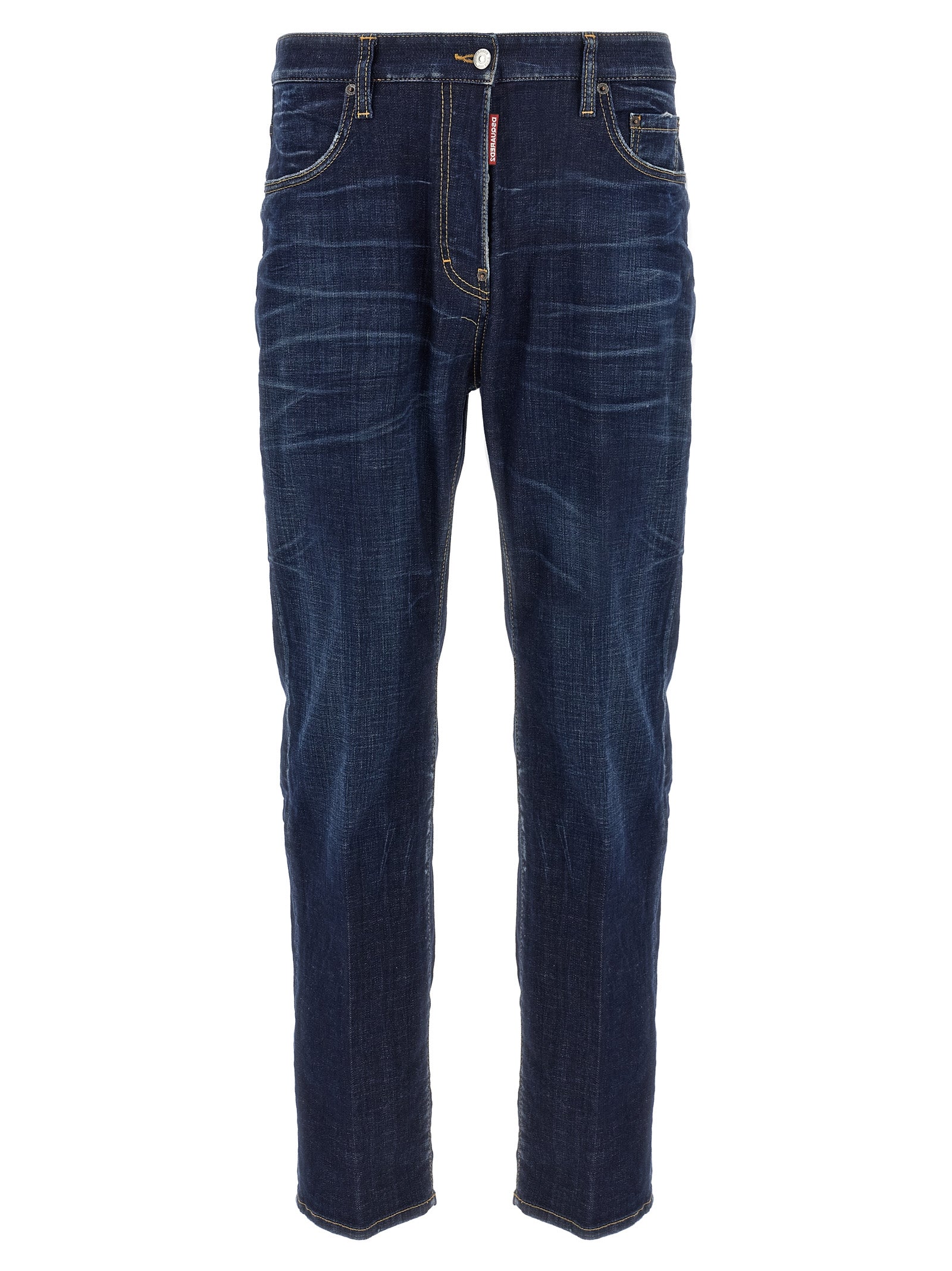 Dsquared2 Blue Cotton Straight-Leg Jeans