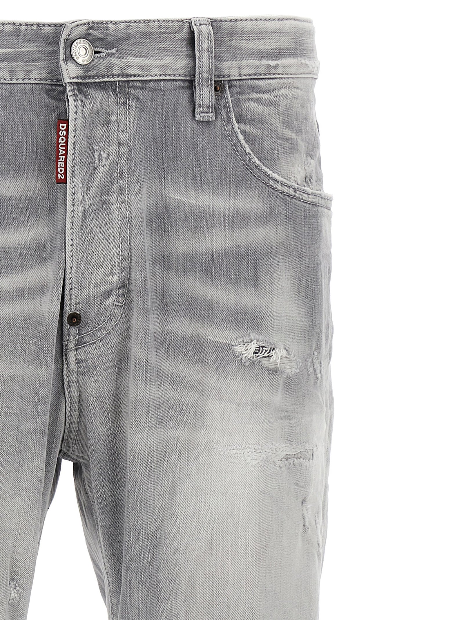 Dsquared2 Gray Cotton Straight-Leg Jeans