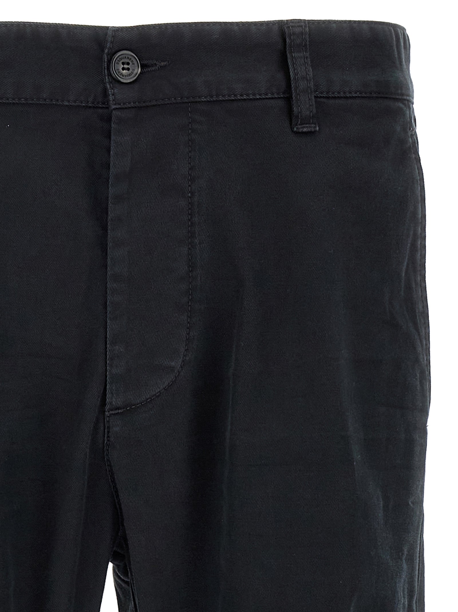 Dsquared2 Black Cotton Chino Trousers
