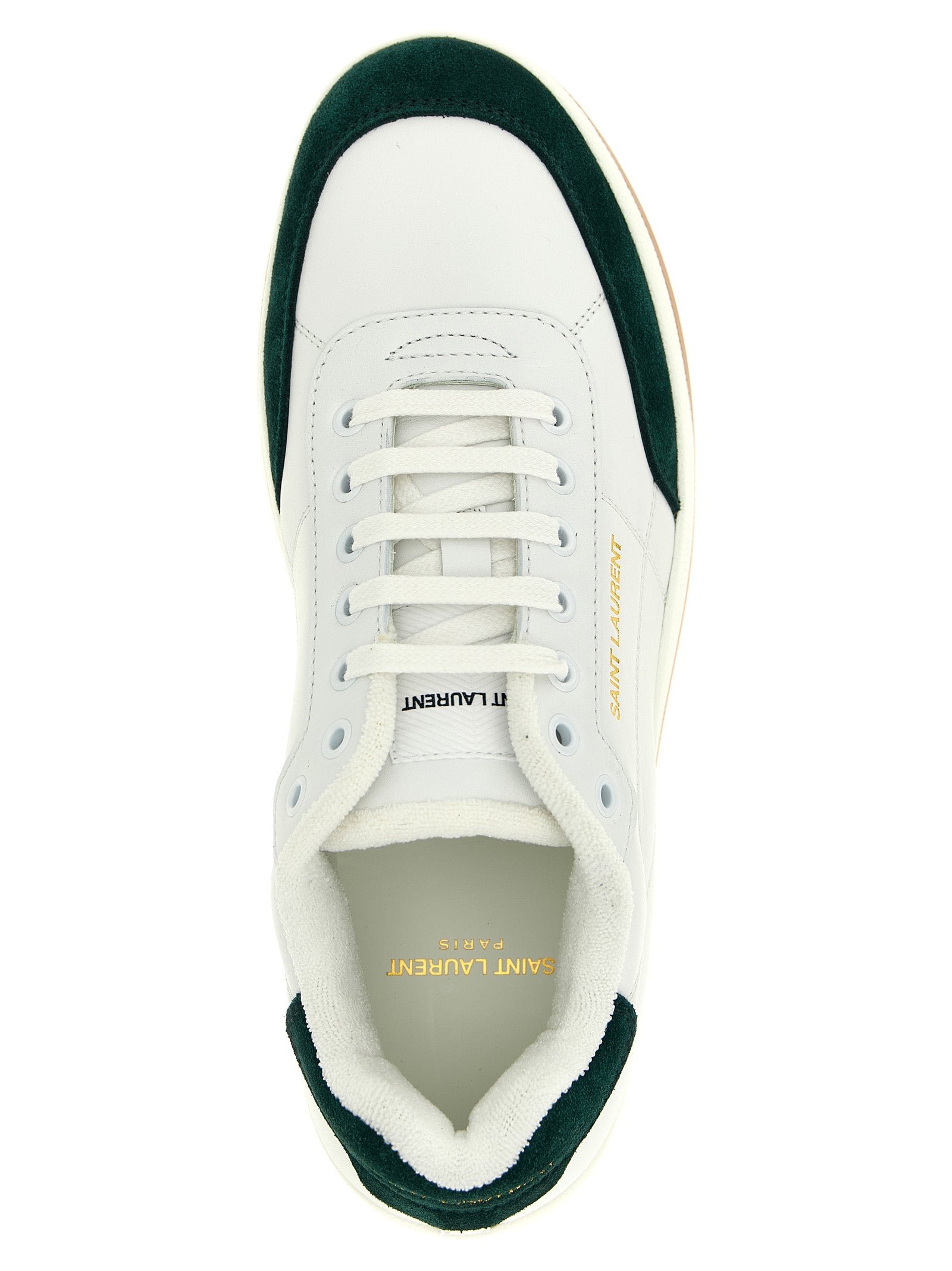 Saint Laurent Green Bicolor Calfskin Sneakers